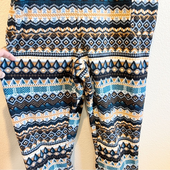 KAVU Pocatello Fleece Bib Overalls S Heritage Winds Fair Isle Nordic Snow Ski - Picture 8 of 15